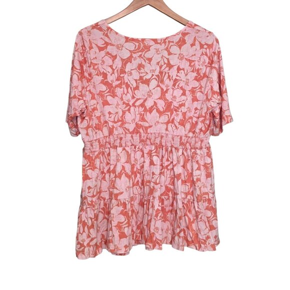 Women's - Torrid Floral Tie Front Babydoll Super Soft Jersey Top, Size 2 - Picture 8 of 10
